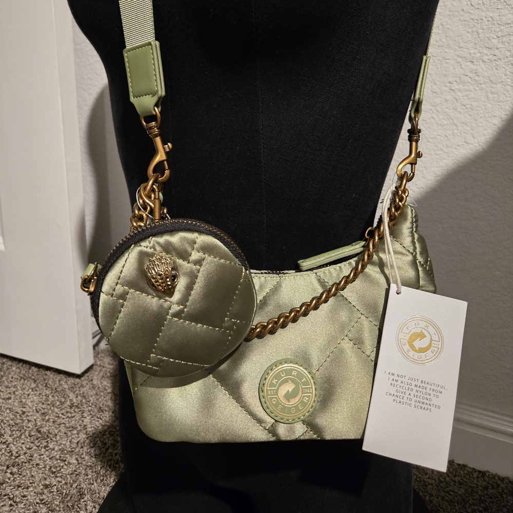 Kurt Geiger Olive Crossbody Bag with Gold Details